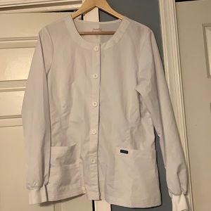 Sanibel Scrubs L women’s white scrub jacket